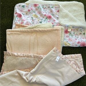 Floral and Cream Baby Blankets Set